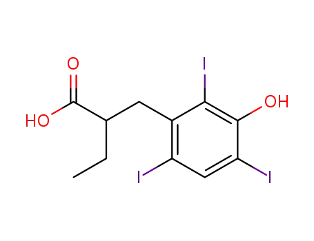 Molecular Structure of 96-84-4 (ALPHA-ETHYL-3-HYDROXY-2,4,6-TRIIODOHYDROCINNAMIC ACID)