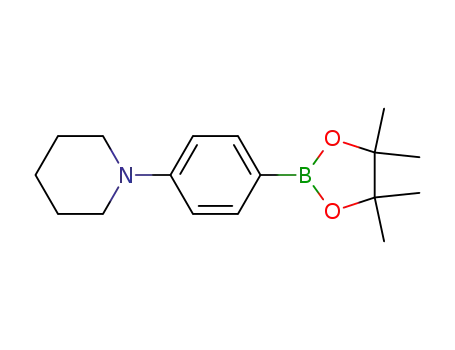 Molecular Structure of 852227-96-4 (1-[4-(4,4,5,5-TETRAMETHYL-1,3,2-DIOXABOROLAN-2-YL)PHENYL]PIPERIDINE)