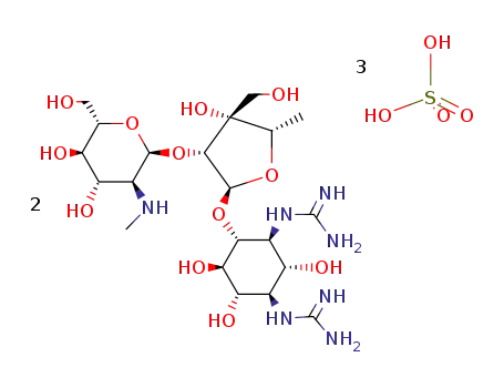 4-O-[2-O-[2-(メチルアミノ)-2-デオキシ-α-L-グルコピラノシル]-5-デオキシ-3-(ヒドロキシメチル)-α-L-リキソフラノシル]-N,N′-ジアミジノ-D-ストレプタミン/硫酸塩,(1:x)