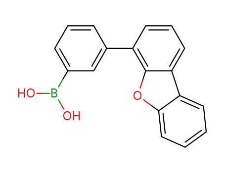 Molecular Structure of 1271726-52-3 ((3-(dibenzo[b,d]furan-4-yl)phenyl)boronic acid)