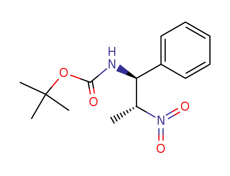 Molecular Structure of 1001022-93-0 ((1S,2R)-2-nitro-1-phenylpropyl-carbamic acid tert-butyl ester)