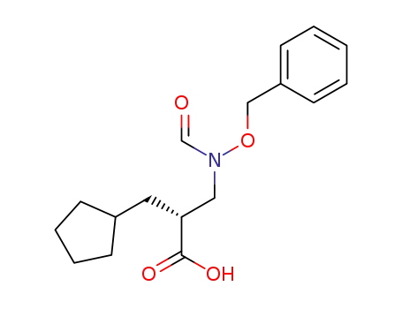 Molecular Structure of 301684-75-3 ((2R)-3-cyclopentyl-2-({formyl[(phenylmethyl)oxy]amino}methyl)propanoic acid)