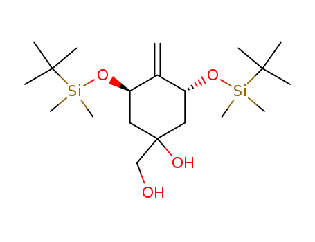 Molecular Structure of 213250-60-3 (Cyclohexanemethanol,
3,5-bis[[(1,1-dimethylethyl)dimethylsilyl]oxy]-1-hydroxy-4-methylene-,
(3R,5R)-)