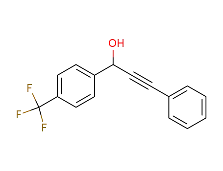 Molecular Structure of 477330-46-4 (Benzenemethanol, a-(phenylethynyl)-4-(trifluoromethyl)-)
