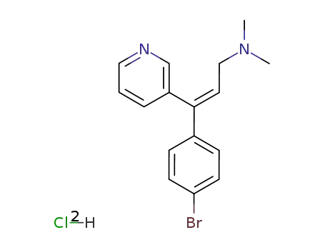 Molecular Structure of 60525-15-7 ((Z)-3-(4-bromophenyl)-N,N-dimethyl-3-(3-pyridyl)allylamine dihydrochloride)