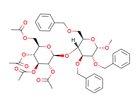 (2R,3R,4S,5R,6S)-2-(acetoxymethyl)-6-(((2R,3R,4S,5R,6S)-4,5-bis(benzyloxy)-2-((benzyloxy)methyl)-6-methoxytetrahydro-2H-pyran-3-yl)oxy)tetrahydro-2H-pyran-3,4,5-triyl triacetate