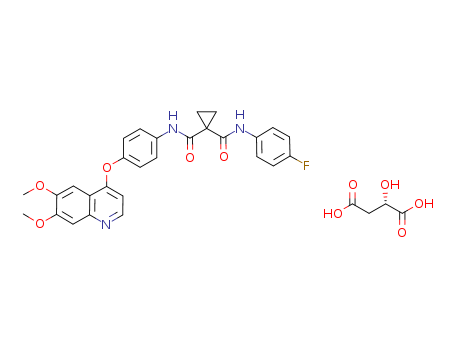 2S)-2-Hydroxybutanedioic acid compd. with N-[4-[(6,7-dimethoxy-4-quinolinyl)oxy]phenyl]-N'-(4-fluorophenyl)-1,1-cyclopropanedicarboxamide (1:1)