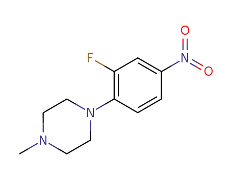 Molecular Structure of 221198-29-4 (1-(2-Fluoro-4-nitrophenyl)-4-methylpiperazine)