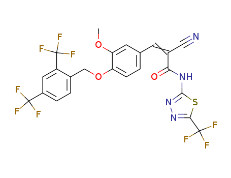 3-[4-(2,4-BIS-TRIFLUOROMETHYLBENZYLOXY)-3-METHOXYPHENYL]-2-CYANO-N-(5-TRIFLUOROMETHYL-1,3,4-THIADIAZOL-2-YL)ACRYLAMIDE(796844-24-1)