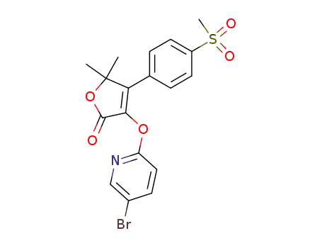 Molecular Structure of 189954-65-2 (3-(5-Bromopyridin-2-yloxy)-5,5-dimethyl-4-[4-(methylsulfonyl)phenyl]furan-2(5H)-one)
