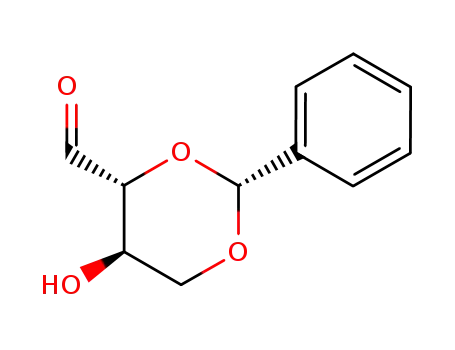 Molecular Structure of 81577-69-7 (1,3-Dioxane-4-carboxaldehyde, 5-hydroxy-2-phenyl-, (2R,4R,5R)-)