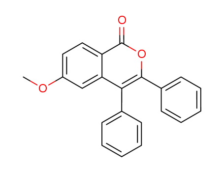 Molecular Structure of 56412-81-8 (1H-2-Benzopyran-1-one, 6-methoxy-3,4-diphenyl-)