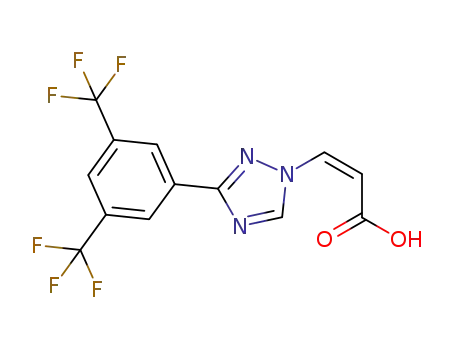 Molecular Structure of 1388842-44-1 ((Z)-3-(3-(3,5-bis(trifluoromethyl)phenyl)-1H-1,2,4-triazol-1-yl)acrylic acid)