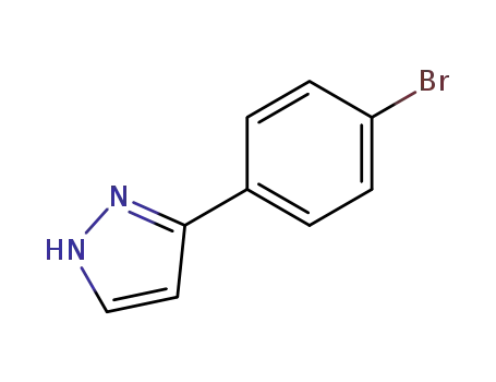 Molecular Structure of 73387-46-9 (3-(4-BROMOPHENYL)-1H-PYRAZOLE, 97%)
