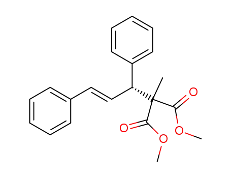 Molecular Structure of 96482-63-2 (Propanedioic acid, [(1R,2E)-1,3-diphenyl-2-propenyl]methyl-, dimethyl
ester)