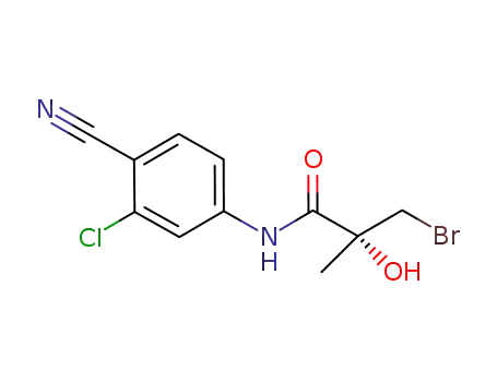 Molecular Structure of 1002330-78-0 ((2R)-3-bromo-N-(3-chloro-4-cyanophenyl)-2-hydroxy-2-methylpropanamide)