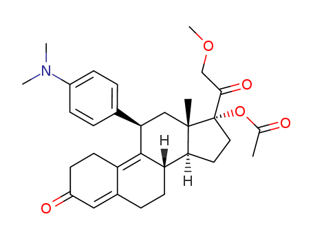 17alpha-Acetoxy-11beta-[4-(dimethylamino)phenyl]-21-methoxy-19-norpregna-4,9-diene- 3,20-dione