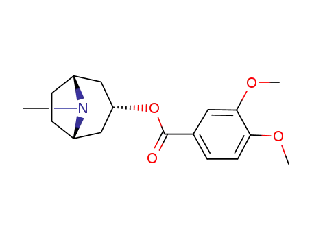 Molecular Structure of 500-56-1 ((8-methyl-8-azabicyclo[3.2.1]oct-3-yl) 3,4-dimethoxybenzoate)