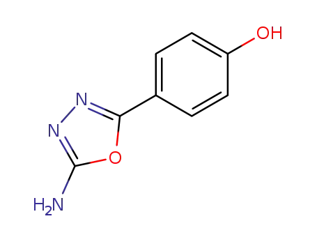 Molecular Structure of 1750-79-4 (4-(5-amino-1,3,4-oxadiazol-2-yl)phenol(SALTDATA: FREE))