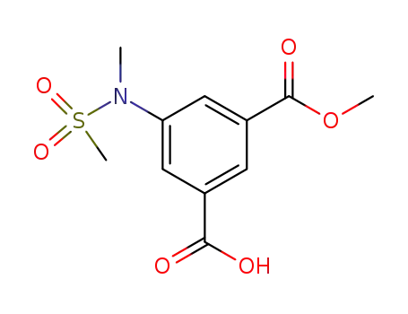 Molecular Structure of 695215-94-2 (1,3-Benzenedicarboxylic acid, 5-[Methyl(Methylsulfonyl)aMino]-,MonoMethyl ester)