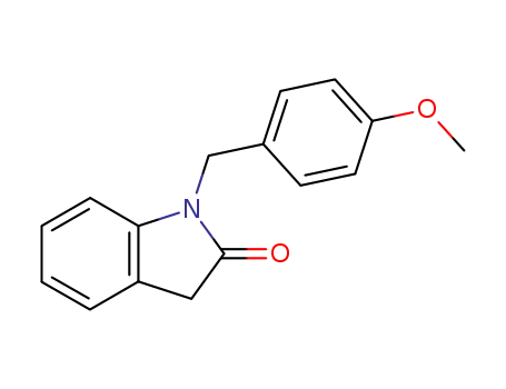 Molecular Structure of 206064-25-7 (2H-Indol-2-one, 1,3-dihydro-1-[(4-methoxyphenyl)methyl]-)