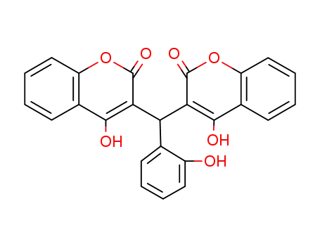 Molecular Structure of 21549-90-6 (3,3'?((2?hydroxyphenyl)methylene)?bis?(4?hydroxy?2H?chromene?2?one))