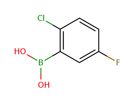 Molecular Structure of 444666-39-1 (2-Chloro-5-fluorobenzeneboronic acid)