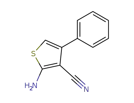 Molecular Structure of 4651-73-4 (2-AMINO-4-PHENYL-3-THIOPHENECARBONITRILE)