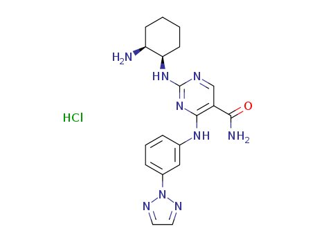 PRT062607(P505-15,BIIB057)HCl;5-Pyrimidinecarboxamide,2-[[(1R,2S)-2-aminocyclohexyl]amino]-4-[[3-(2H-1,2,3-triazol-2-yl)phenyl]amino]-,hydrochloride(1:1)