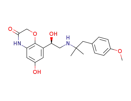 Molecular Structure of 868049-49-4 (6-Hydroxy-8-[(1R)-1-hydroxy-2-[[2-(4-methoxyphenyl)-1,1-dimethylethyl]amino]ethyl]-2H-1,4-benzoxazin-3(4H)-one)