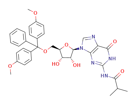 Molecular Structure of 81246-83-5 (5'-O-DMTr-N2-isobutyrylguanosine)