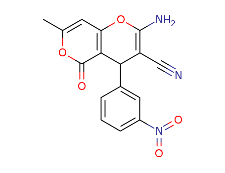 2-amino-7-methyl-4-(3-nitrophenyl)-5-oxo-4H-pyrano[3,2-c]pyran-3-carbonitrile