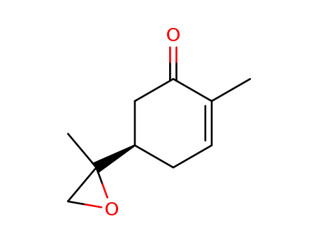 Molecular Structure of 294634-40-5 (2-Cyclohexen-1-one, 2-methyl-5-(2-methyloxiranyl)-, (5R)-)