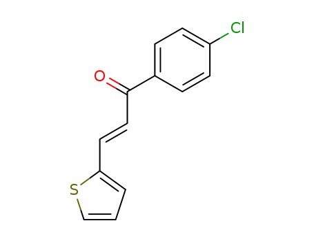 Molecular Structure of 69837-04-3 (2-Propen-1-one, 1-(4-chlorophenyl)-3-(2-thienyl)-, (2E)-)
