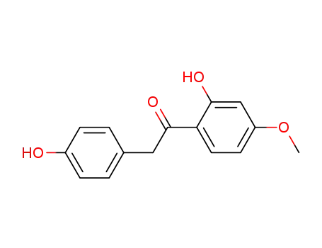 Molecular Structure of 60278-33-3 (Ethanone, 1-(2-hydroxy-4-methoxyphenyl)-2-(4-hydroxyphenyl)-)