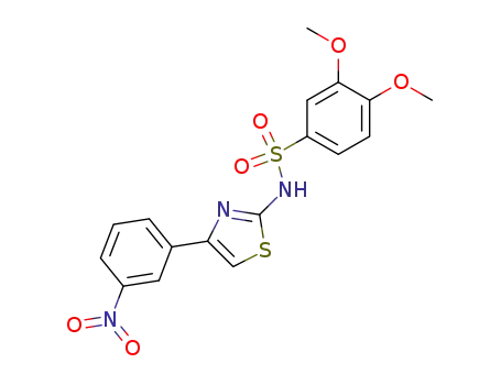 Molecular Structure of 199666-03-0 (3,4-dimethoxy-N-[4-(3-nitrophenyl)-1,3-thiazol-2-yl]benzenesulfonamide)