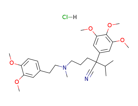 5-((3,4-DIMETHOXYPHENETHYL)(METHYL)AMINO)-2-ISOPROPYL-2-(3,4,5-TRIMETHOXYPHENYL)PENTANENITRILE  CAS NO.16662-47-8