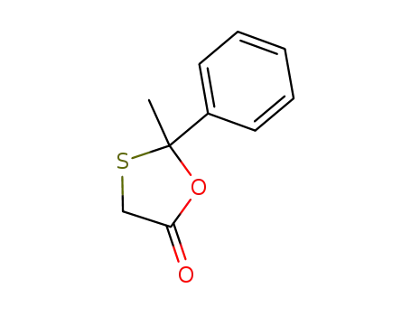 Molecular Structure of 797799-58-7 (2-methyl-2-phenyl-1,3-oxathiolan-5-one)