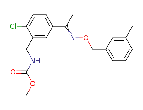 Molecular Structure of 325155-62-2 (Carbamic acid,
[[2-chloro-5-[1-[[(3-methylphenyl)methoxy]imino]ethyl]phenyl]methyl]-,
methyl ester)