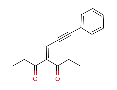 Molecular Structure of 1026785-98-7 (4-(3-phenylprop-2-yn-1-ylidene)heptane-3,5-dione)