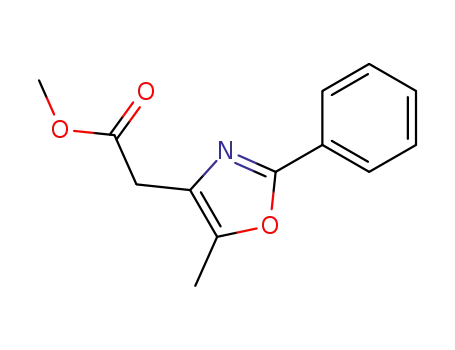 Molecular Structure of 103788-64-3 (METHYL 2-(5-METHYL-2-PHENYL-1,3-OXAZOL-4-YL)ACETATE)