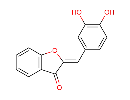 Molecular Structure of 24418-86-8 (2-(3,4-Dihydroxy-benzylidene)-benzofuran-3-one,  Sphingosine  Kinase  Inhibitor  V)