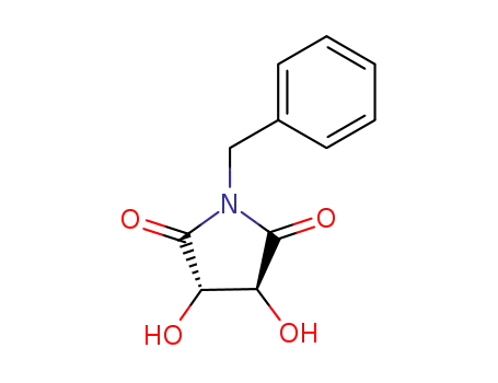 Molecular Structure of 187032-53-7 ((3S,4S)-(-)-1-BENZYL-3,4-DIHYDROXYPYRROLIDIN-2,5-DIONE)