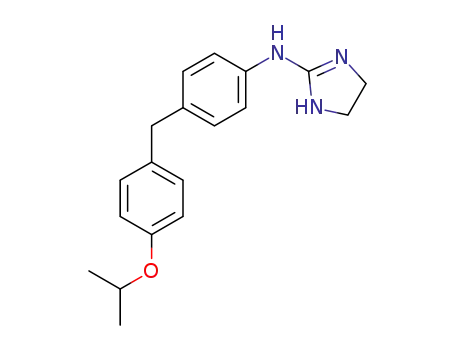 Molecular Structure of 221529-58-4 (4,5-DIHYDRO-N-[4-[[4-(1-METHYLETHOXY)PHENYL]METHYL]PHENYL]-1H-IMIDAZOL-2-AMINE)