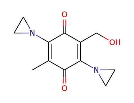 Molecular Structure of 221635-42-3 (2,5-Di(1-aziridinyl)-3-(hydroxymethyl)-6-methyl-1,4-benzoquinone)