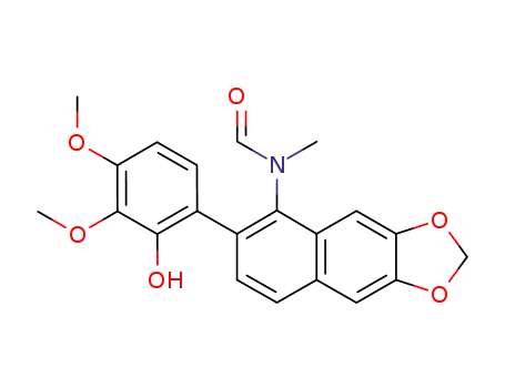 Molecular Structure of 60394-88-9 (N-[6-(2-HYDROXY-3,4-DIMETHOXY PHENYL)NAPHTHO[2,3-D][1,3]DIOXOL-5-YL]-N-METHYLFORMAMIDE)