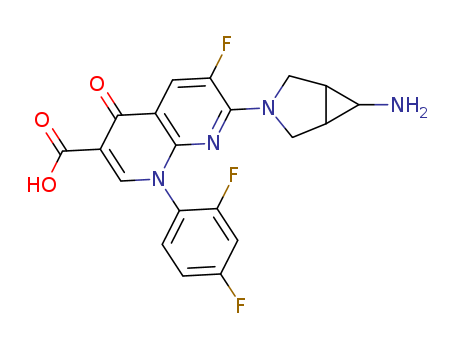 1,8-Naphthyridine-3-carboxylic acid,7-(6-amino-3-azabicyclo[3.1.0]hex-3- yl)-1-(2,4-difluorophenyl)-6-fluoro-1,4- dihydro-4-oxo-,(1R,5R,6R)-