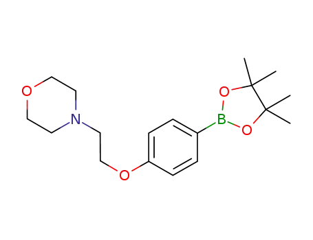 Molecular Structure of 690636-28-3 (4-(2-(4-(4,4,5,5-Tetramethyl-1,3,2-dioxaborolan-2-yl)phenoxy)ethyl)morpholine)