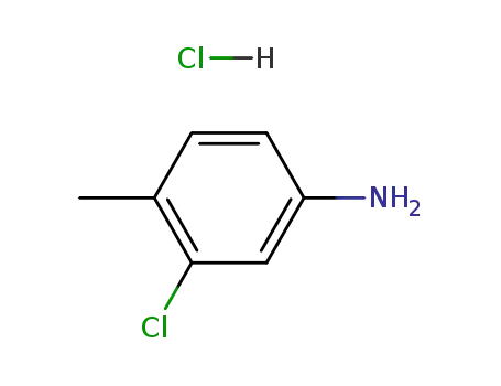 Molecular Structure of 7745-89-3 (Benzenamine, 3-chloro-4-methyl-, hydrochloride)