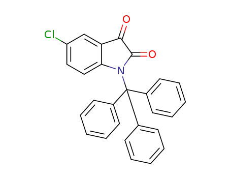Molecular Structure of 1263090-21-6 (5-chloro-1-tritylindoline-2,3-dione)